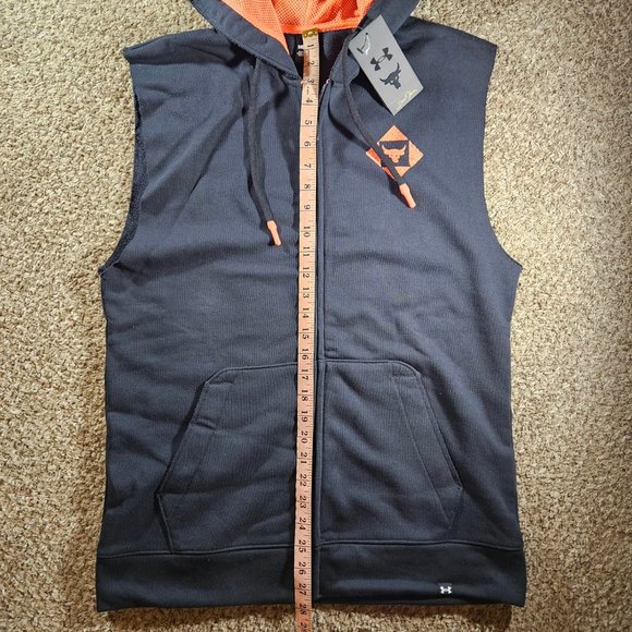 Under Armour Project Rock Terry Sleeveless Full-Zip Hoodie Men's Size M 1377434 - Picture 3 of 9